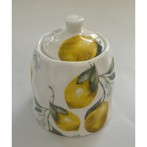 Graces Teaware Fine Porcelain Covered Sugar Bowl ONLY Lemons Country Farmhouse